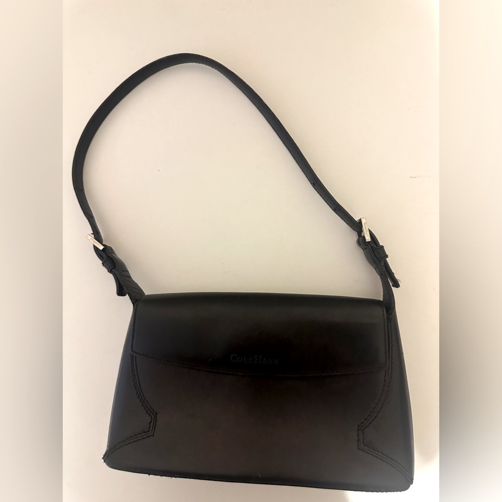 Cole Haan Black Leather Vintage Small Shoulder Bag